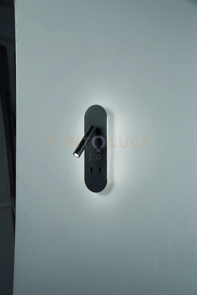 APPLIQUE PLATE A LED NERO LED 8W 3000K 560LM ORIENTABILE