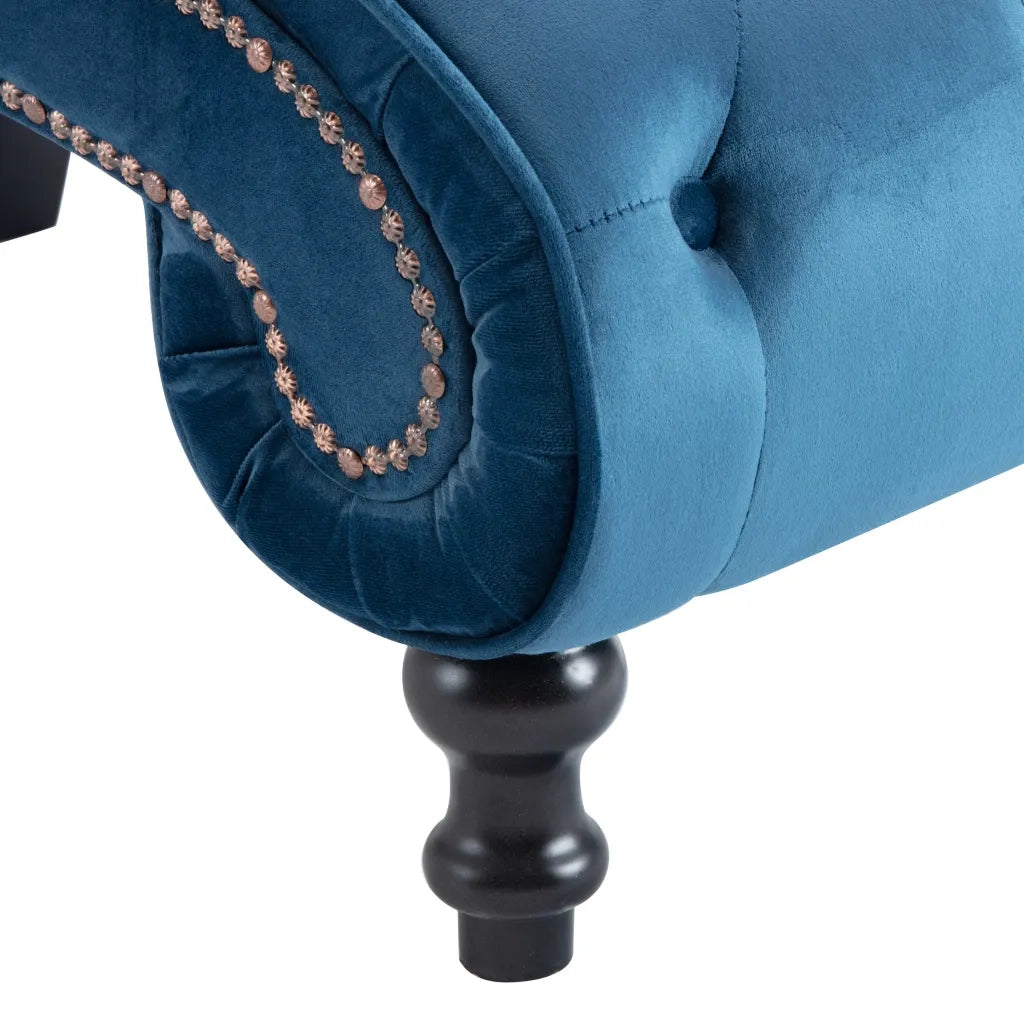 Sedia a Sdraio Blu in Velluto 248608