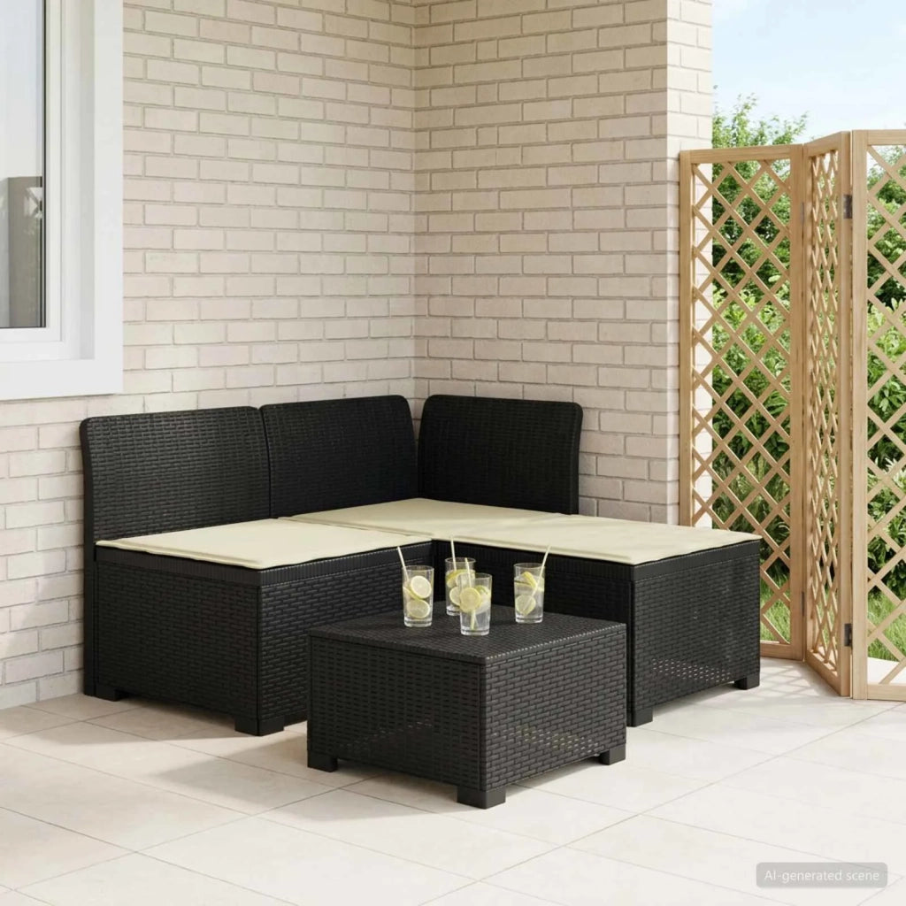 Divano da esterno-Divano da Giardino 3 posti con cuscini in look rattan PP 367440