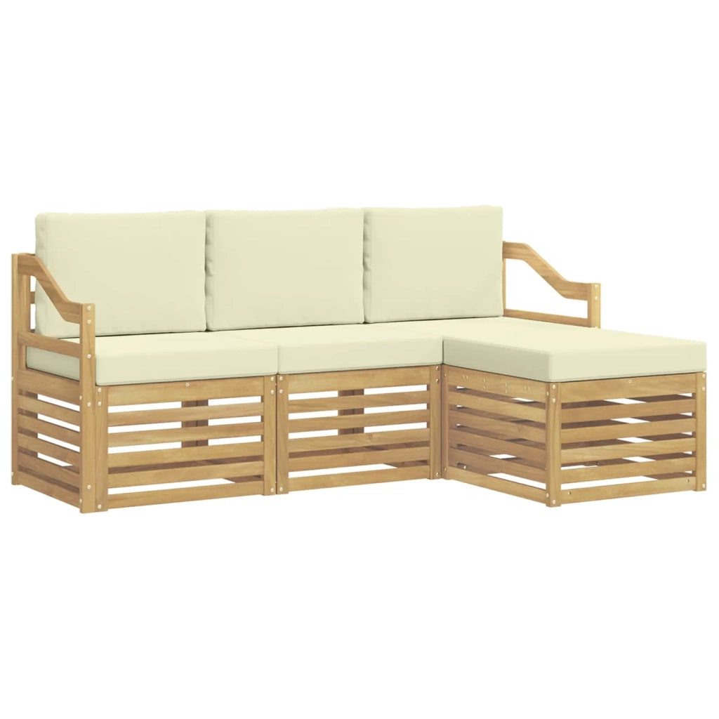 Set di divani da esterno 4 pcs Bianco e Crema 3391650