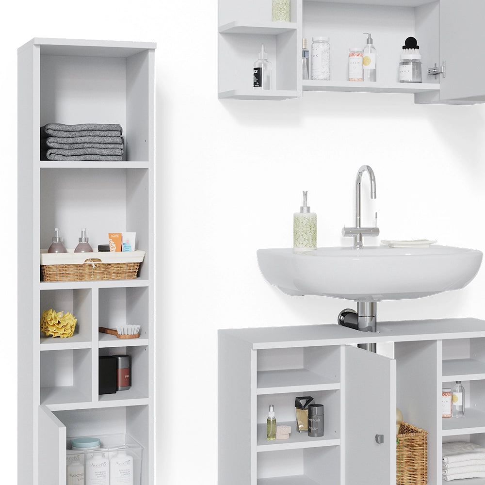 Vicco Set mobili bagno Bianco 3 pezzi, base 80 cm