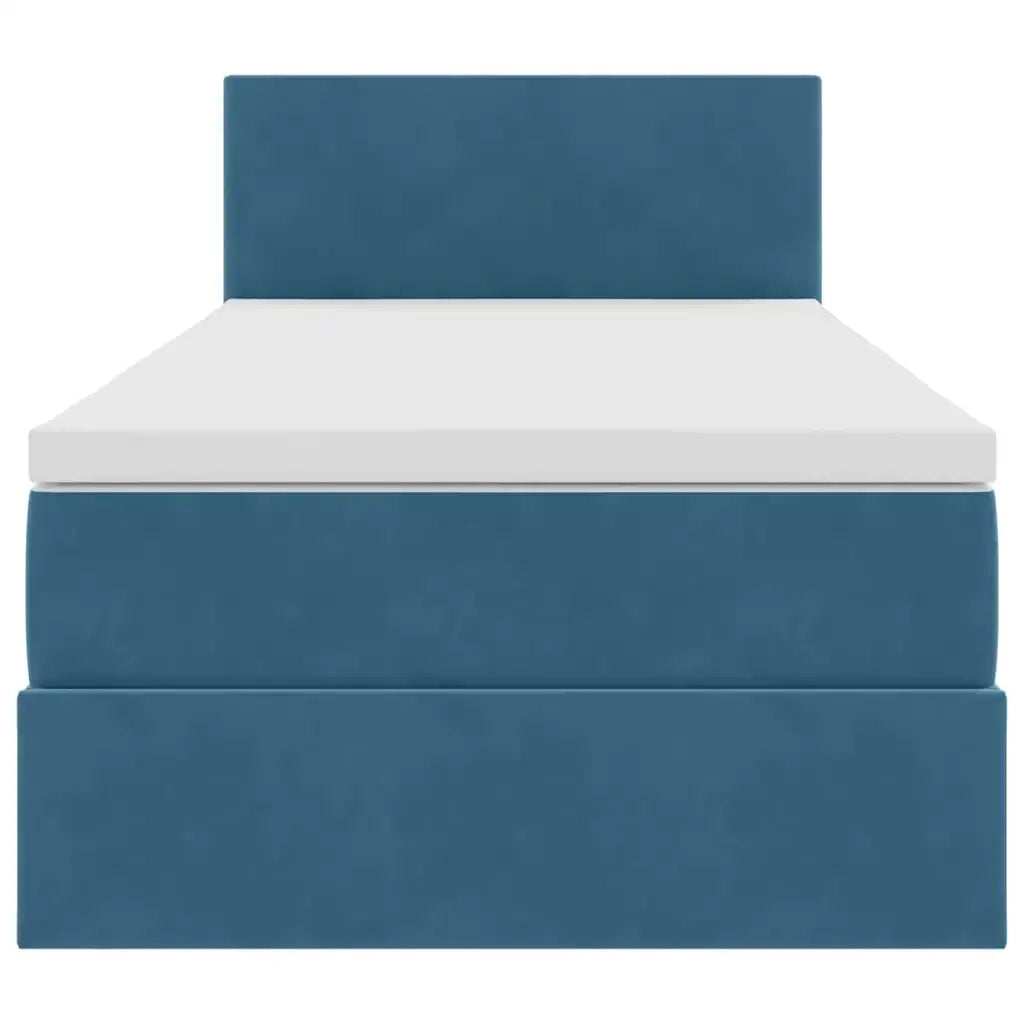 Letto con Contenitore Blu Scuro 90 x 190 cm Velluto
