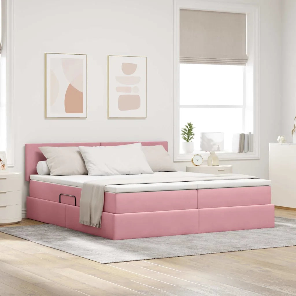 Letto con Contenitore con materasso Rosa 100 x 200 cm