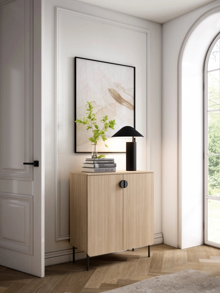 Mobile portascarpe Herdasa effetto noce chiaro 90×80×34?cm