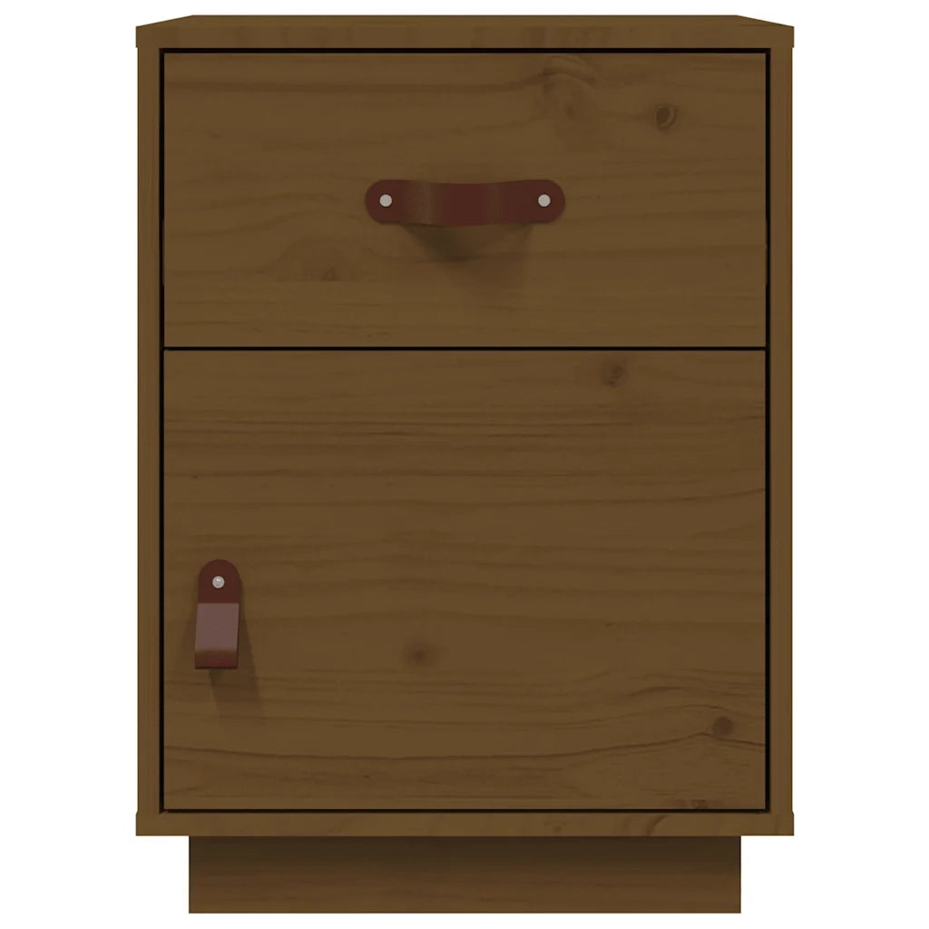 Comodino-Tavolino da notte ambra 40x34x55 cm in Legno Massello di Pino
