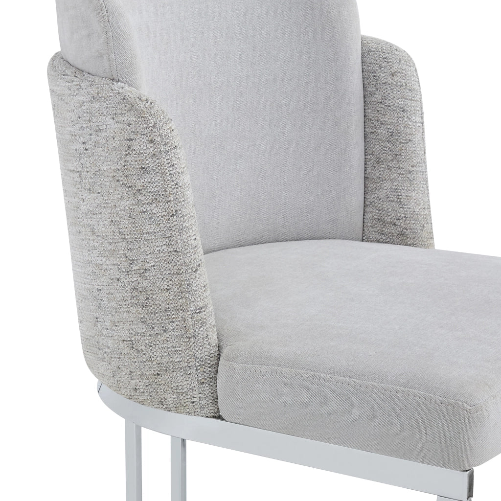 SEDIA Set da 2 pezzi Chenille Grigio e Argento