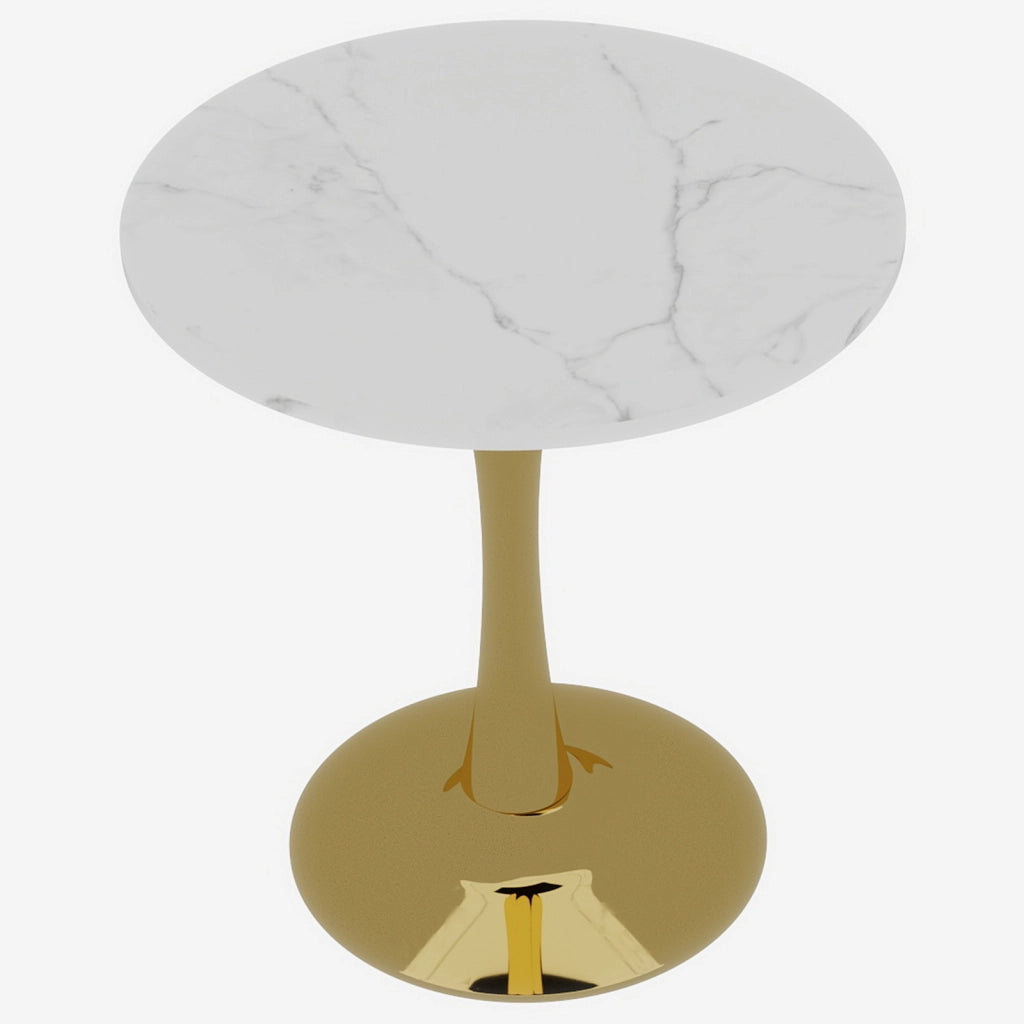Tavolino da Caff¨¨ Rotondo ¨C MINIMAL ¨C Marmo Bianco, 70 cm