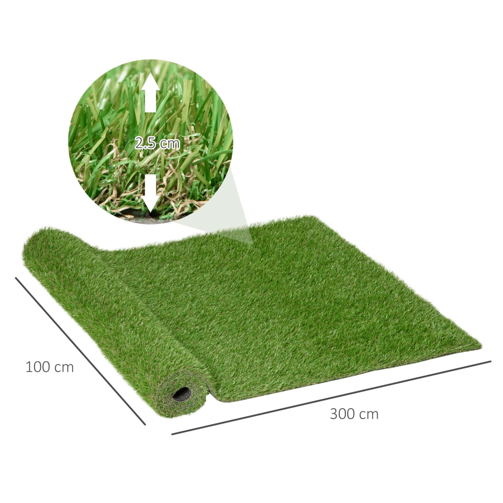Tappeto Erba Sintetica 3x1 m ¨C Minimal ¨C Verde 25mm