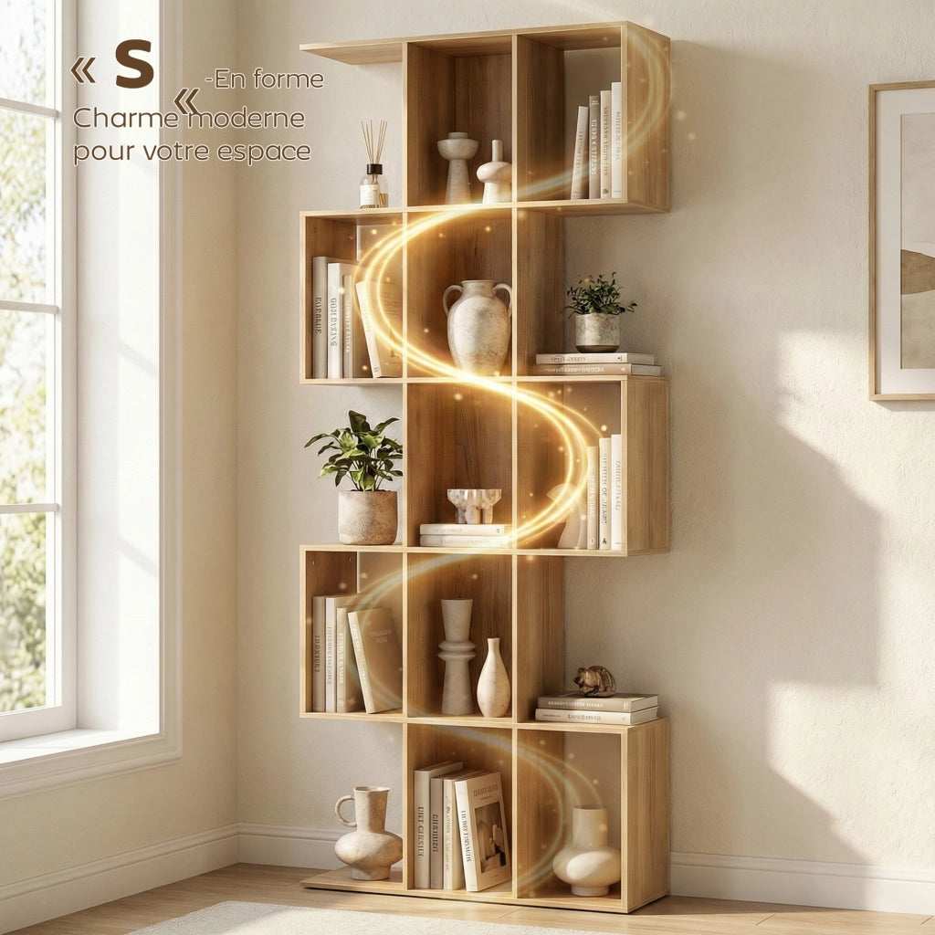 Libreria a 5 livelli scaffale S ¨C Minimal ¨C 80x24x200 cm quercia