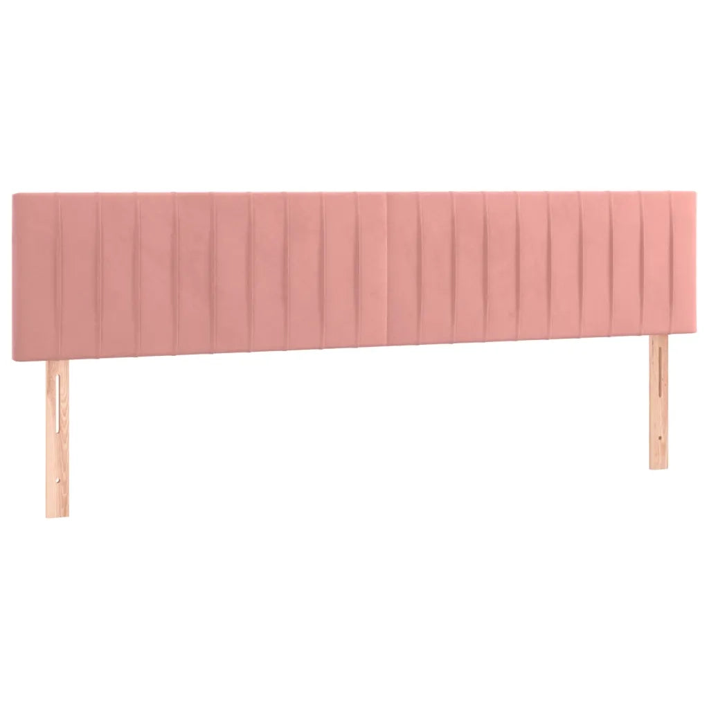 Letto a Molle con Materasso e LED Rosa 160x200 cm in Velluto