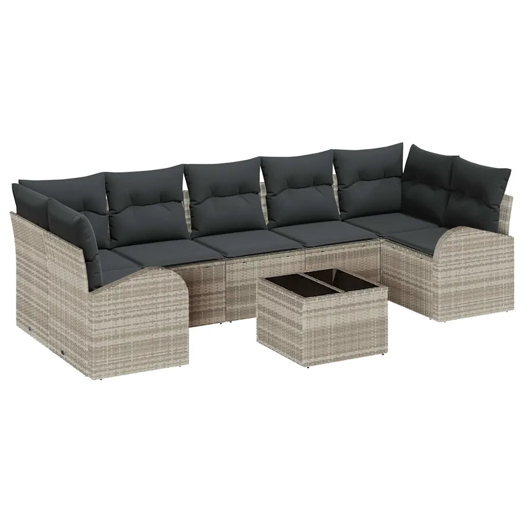 Set Divano da Giardino 8 pcs Grigio chiaro e grigio scuro 3354631