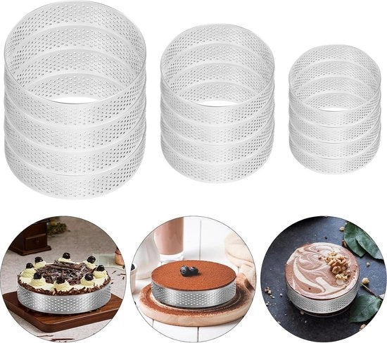 Tari rotonde perforate in acciaio inossidabile (12 pezzi)