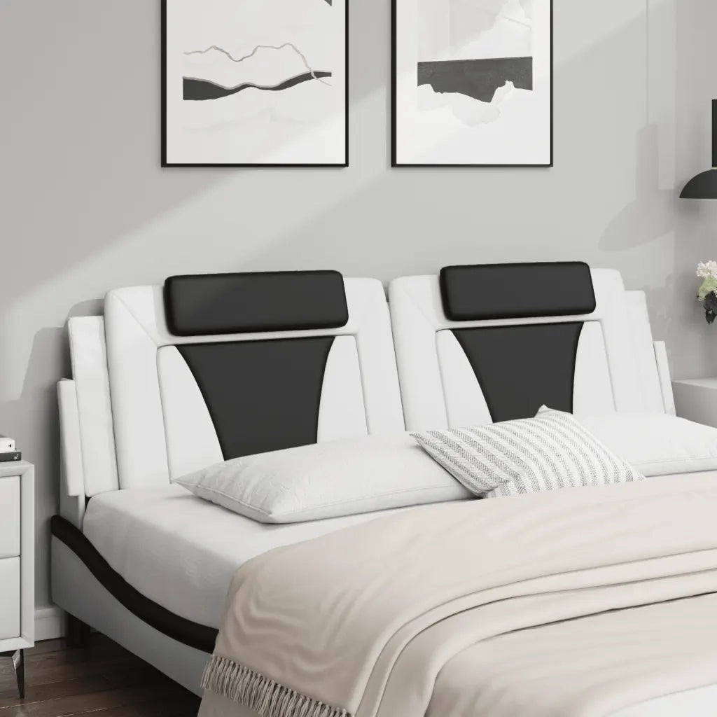 Cuscino Testiera Viana Bianco e Nero 180 cm in Similpelle 374810