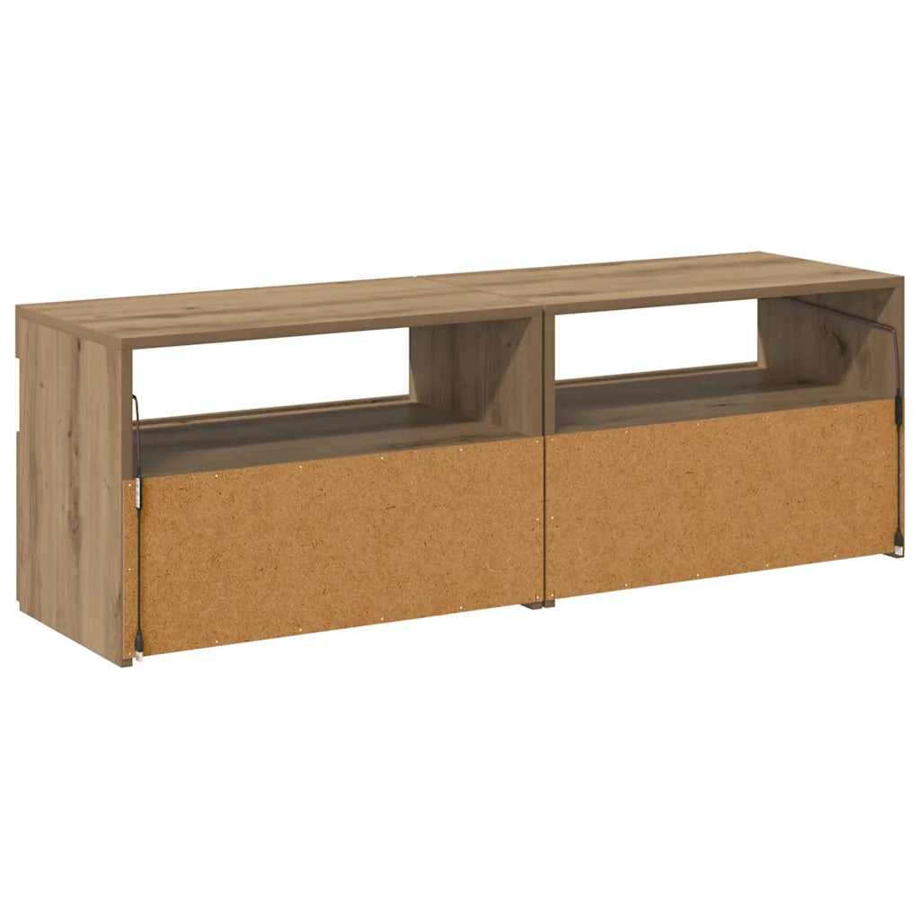 Mobili Porta TV con LED 2 pz | Armadietto TV | Mobile Porta TV Artigianale in Legno Multistrato