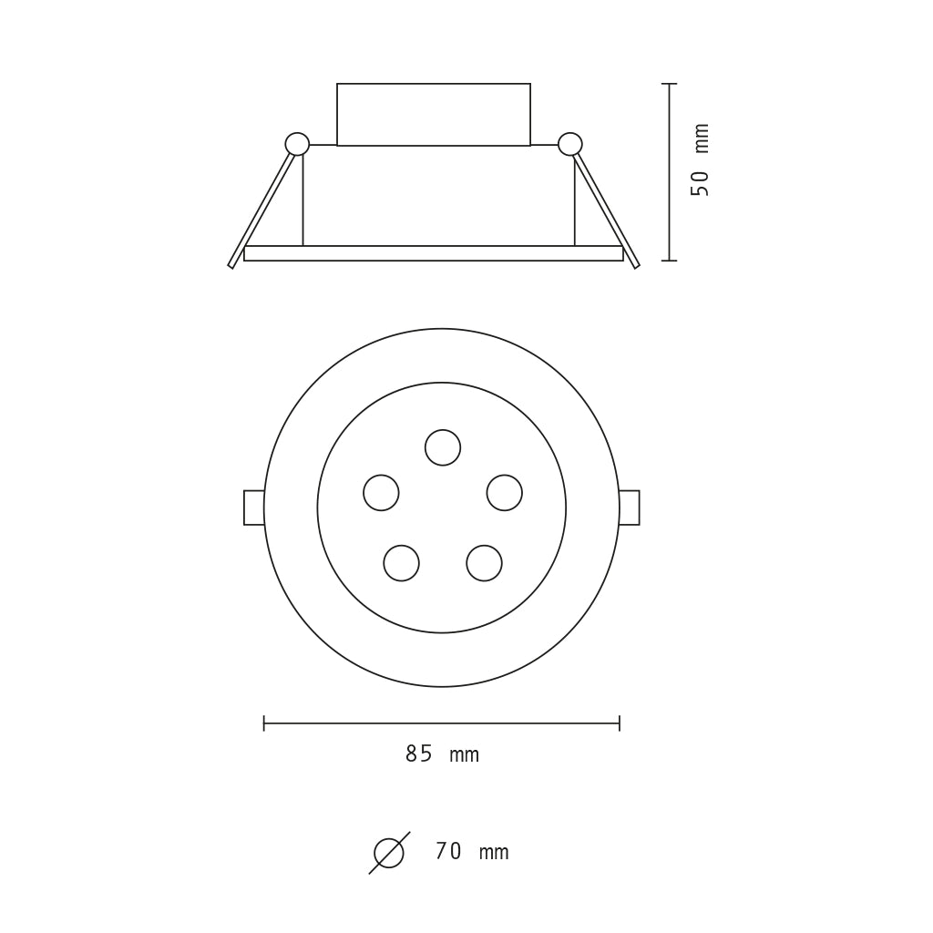 Faretto da incasso orientabile trasparente 5w 6000K luce fredda