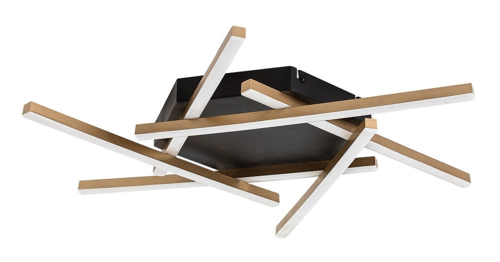 Plafoniera LED Rabalux Severine nero oro 40W 60cm esagonale