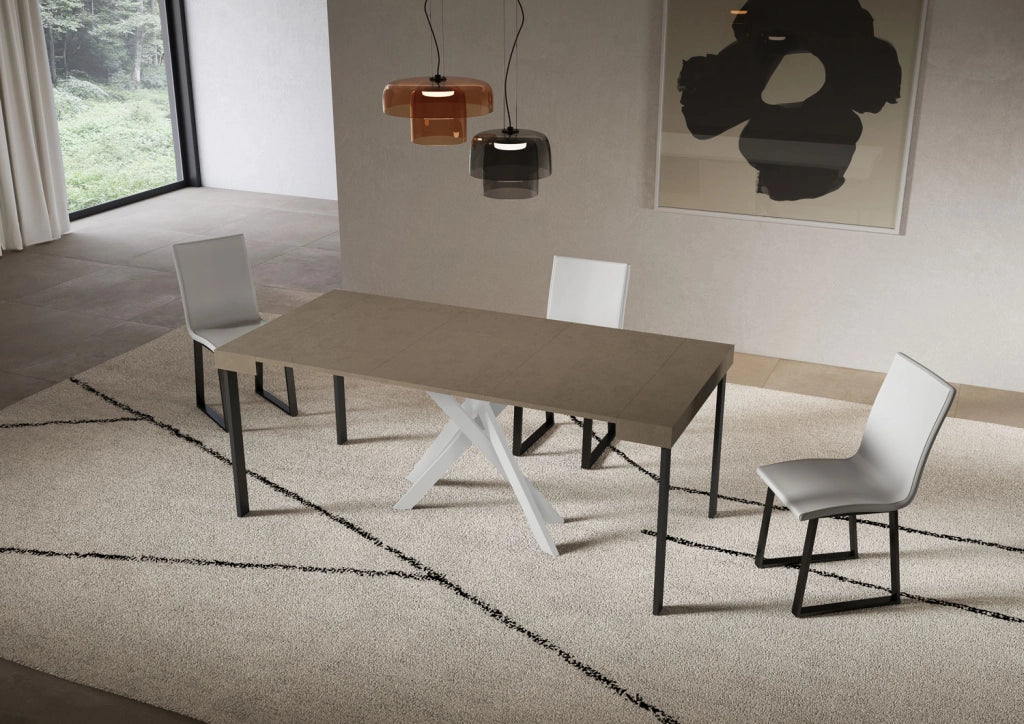 Consolle allungabile 90x40/300 cm Sakuro Tortora gambe bianche