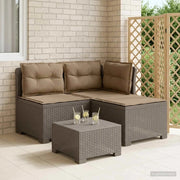 Divano da esterno-Divano da Giardino 3 posti con cuscini in look rattan PP 650913
