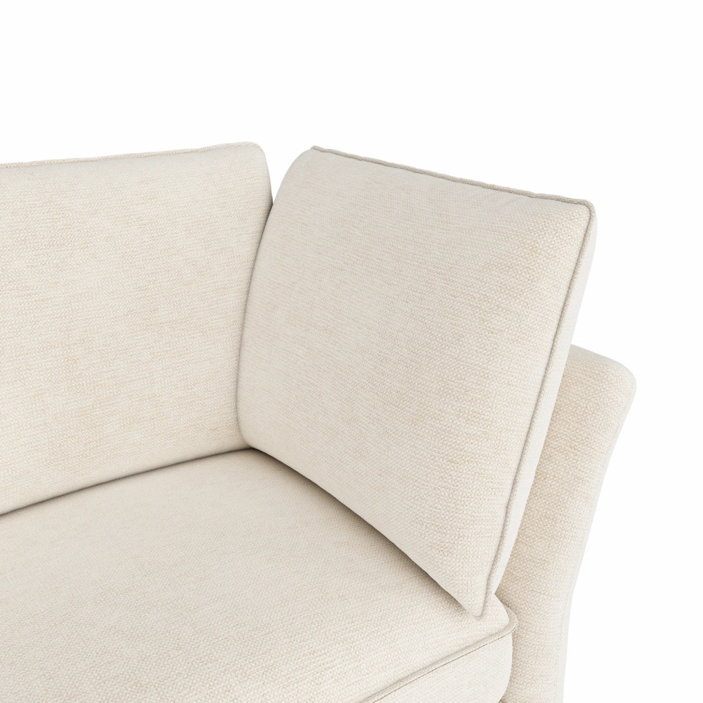 DIVANO Modulare a L 225x137x84 cm Chenille Beige con pouf