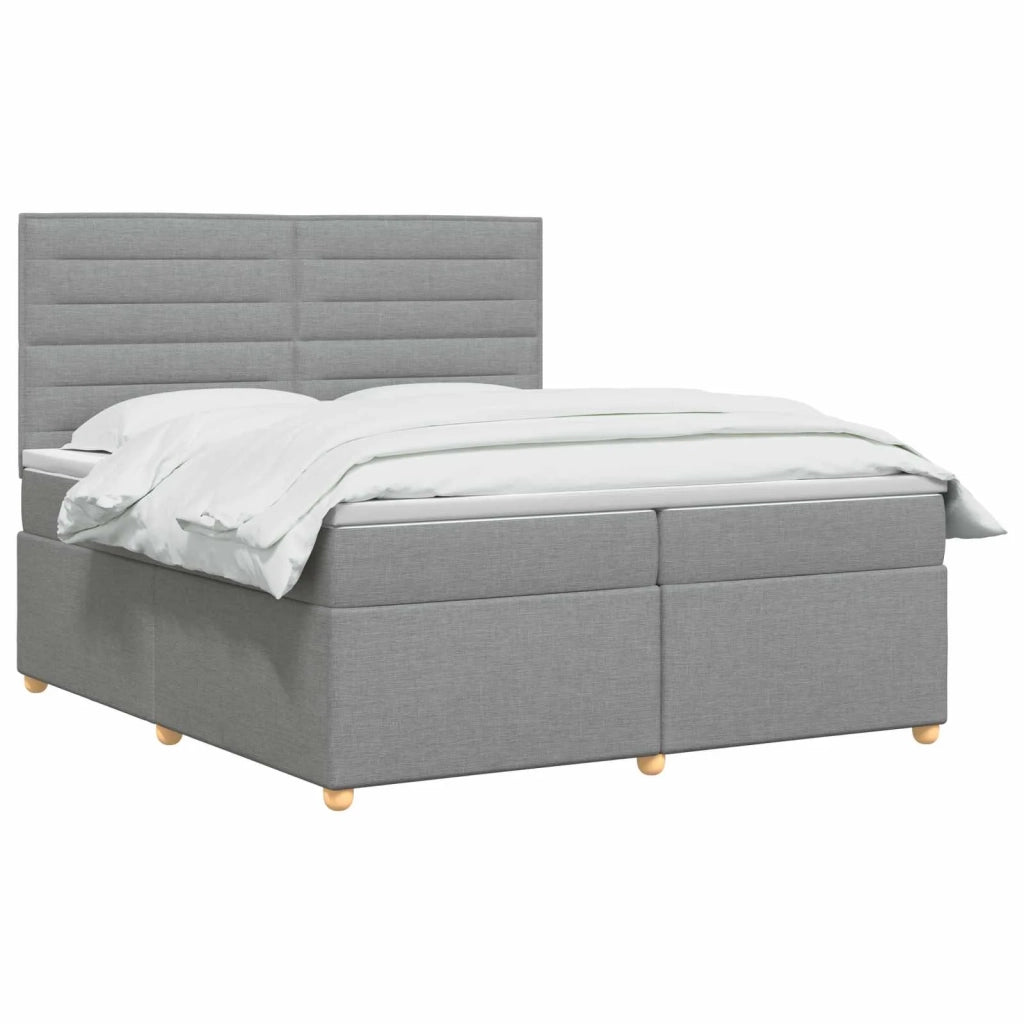 Letto box spring con materasso Grigio Chiaro 200 x 200 cm 3455420