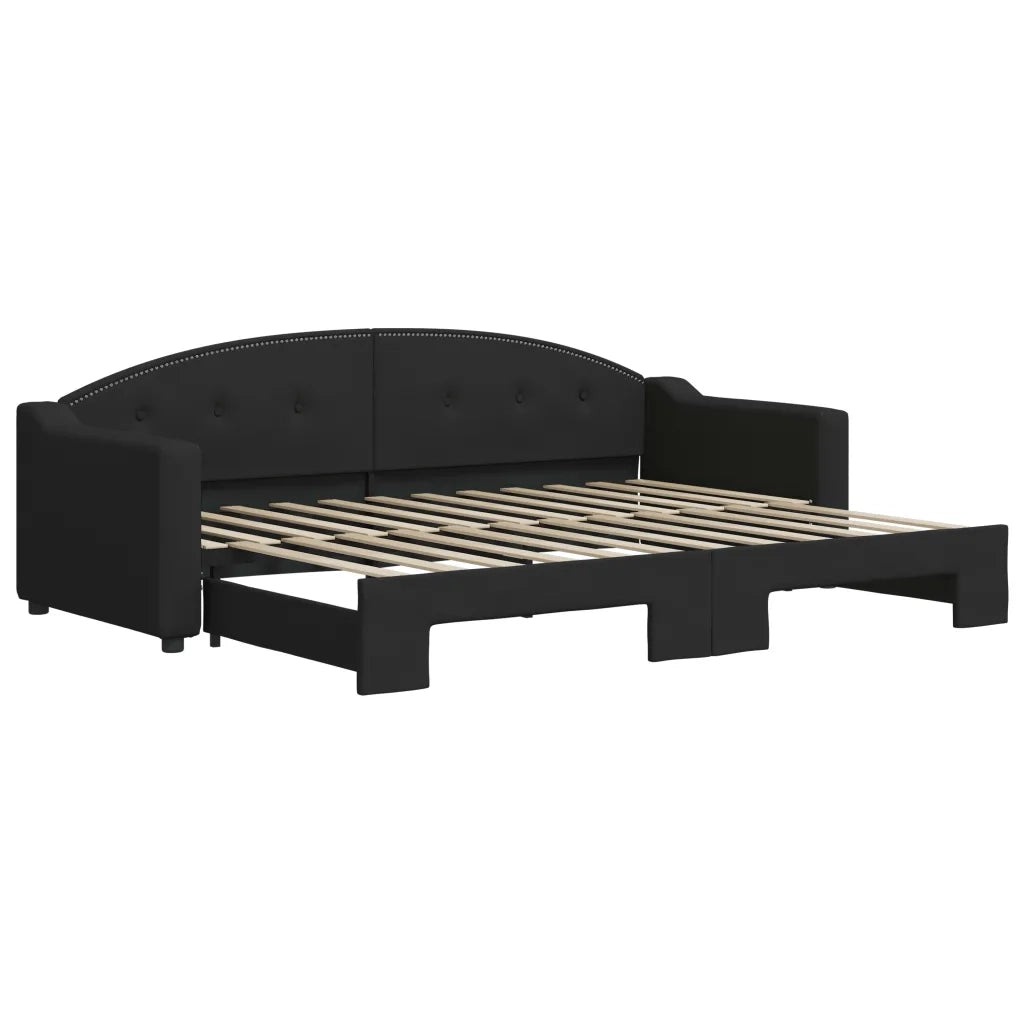 Divano letto | Sof¨¤ letto | Letto singolo Estraibile Nero 80x200 Tessuto
