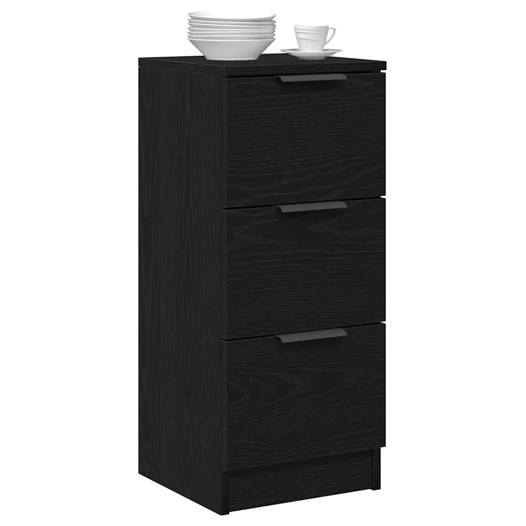 Credenza Rovere Nero 30 x 30 x 70 cm Legno multistrato 862774