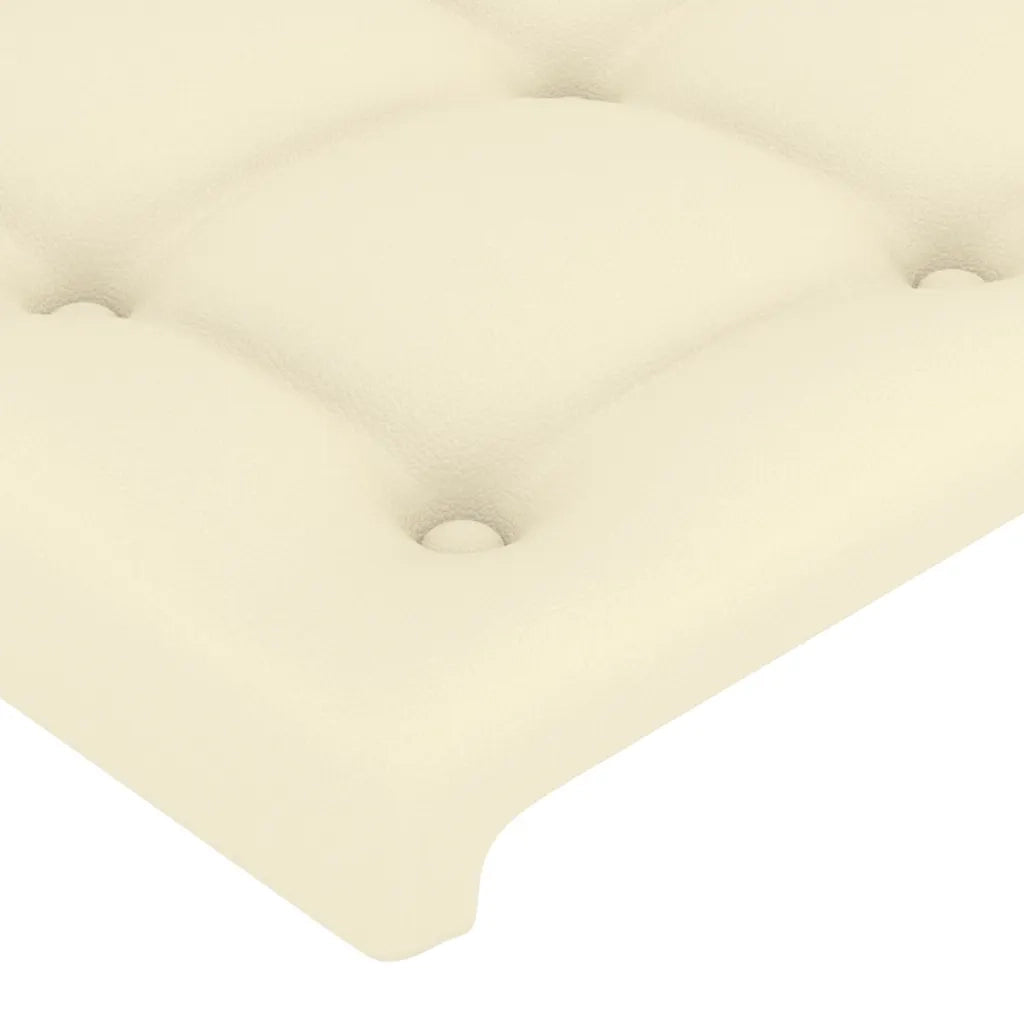 Testiera | Testata Crema a LED 160x5x78/88 cm in Similpelle