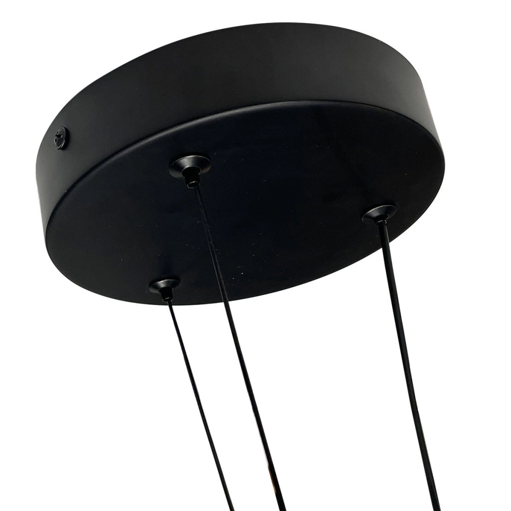 Lampada a sospensione nera anello 60cm LED CCT 32W