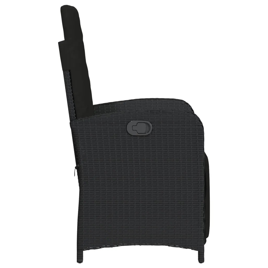 Set da Bistrò 3 pz con Cuscini Nero in Polyrattan 365201