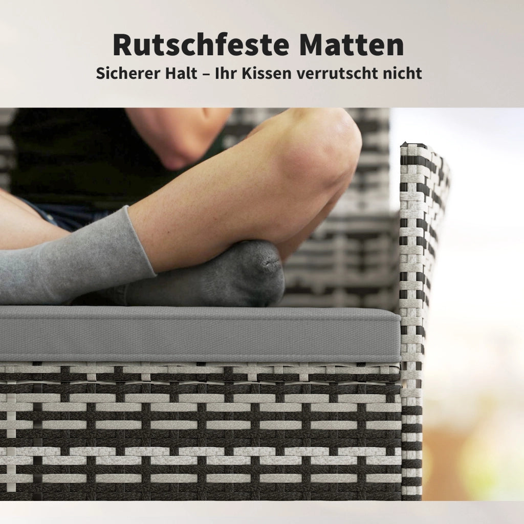 Divano 2 posti in rattan per esterno ¨C zephmum ¨C grigio chiaro