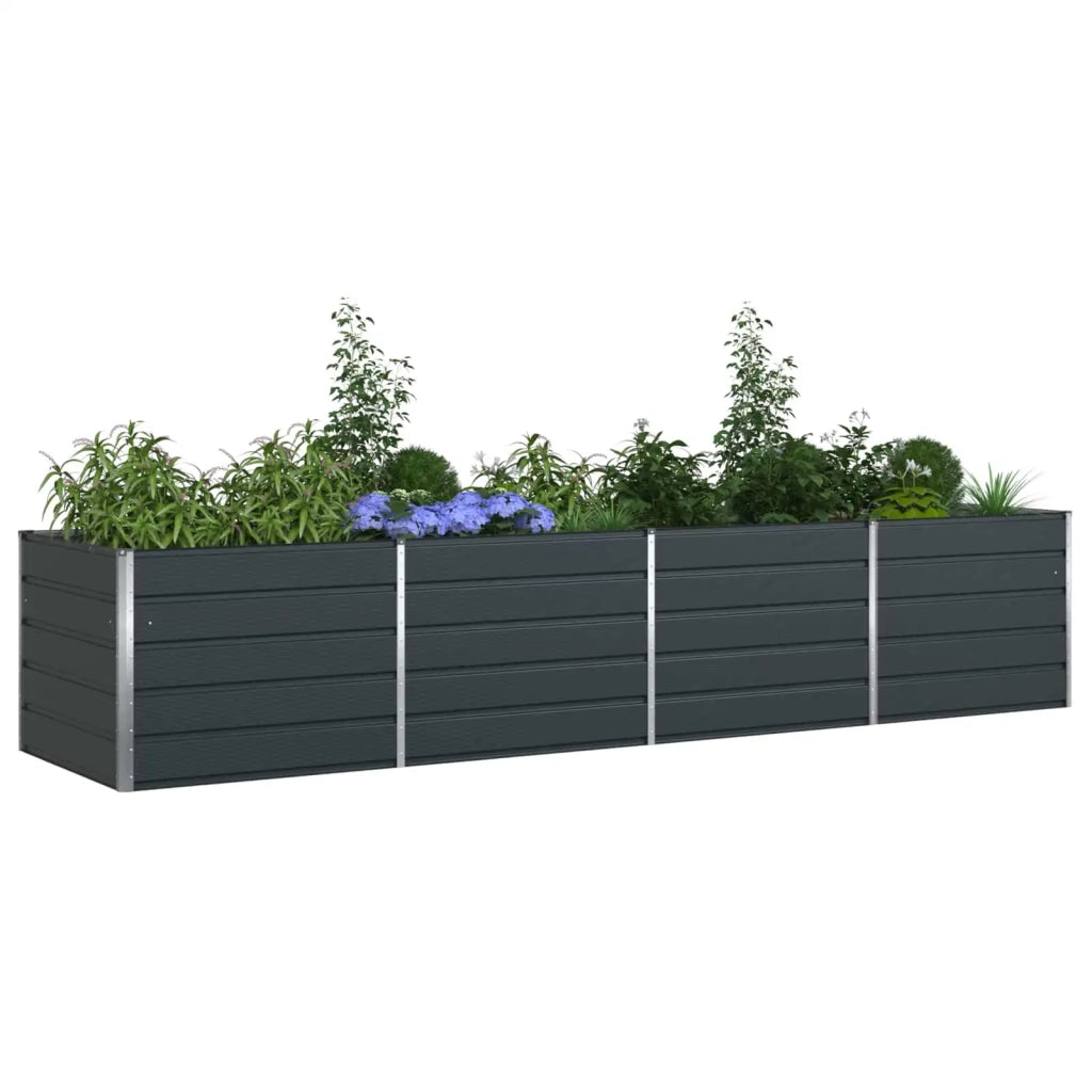 Fioriera Antracite 385 x 100 x 75 cm Acciaio zincato 42018224