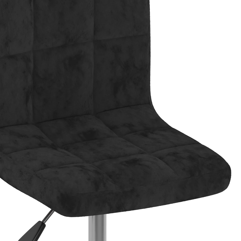 Sgabello da Bar Girevole Nero in Velluto 334249
