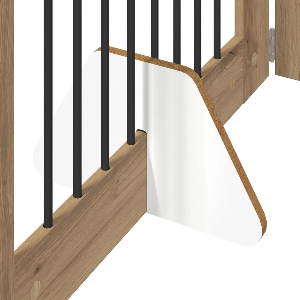 Cancello per cani pieghevole con supporti 2 pz 160,5 cm 892132