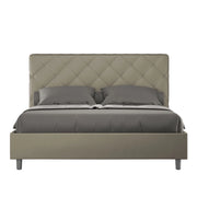 BS COM Letto matrimoniale con rete imbottito 160x190 similpelle cappuccino