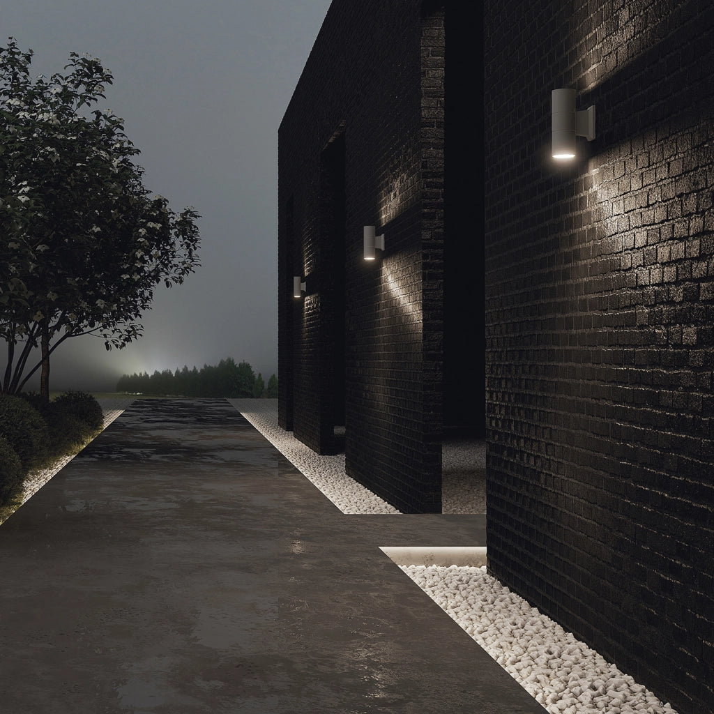 Maytoni Lampada da parete moderna Bowery 2 luci GU10 IP54 grigio alluminio