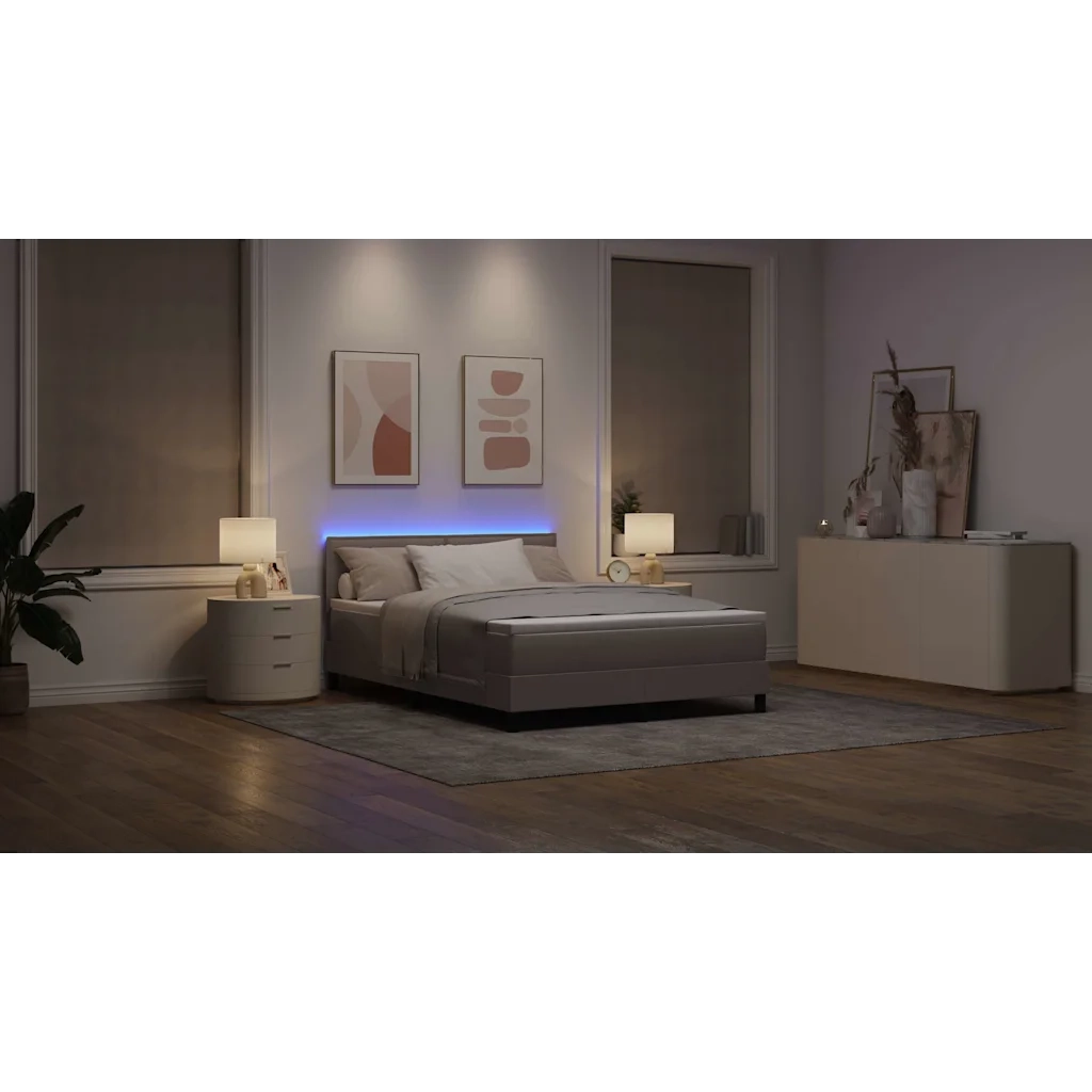 Letto a molle con materasso con led Talpa 140 x 200 cm Tessuto