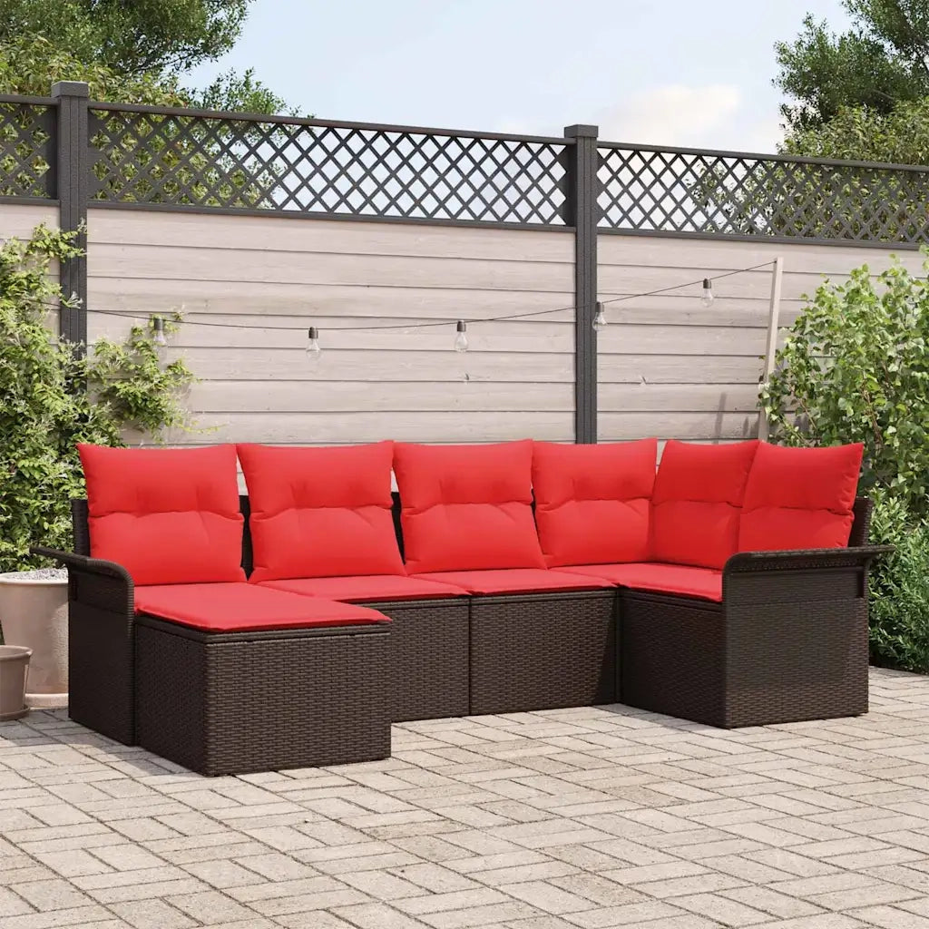 Set Divano da Giardino 6 pcs Marrone polyrattan 3354103