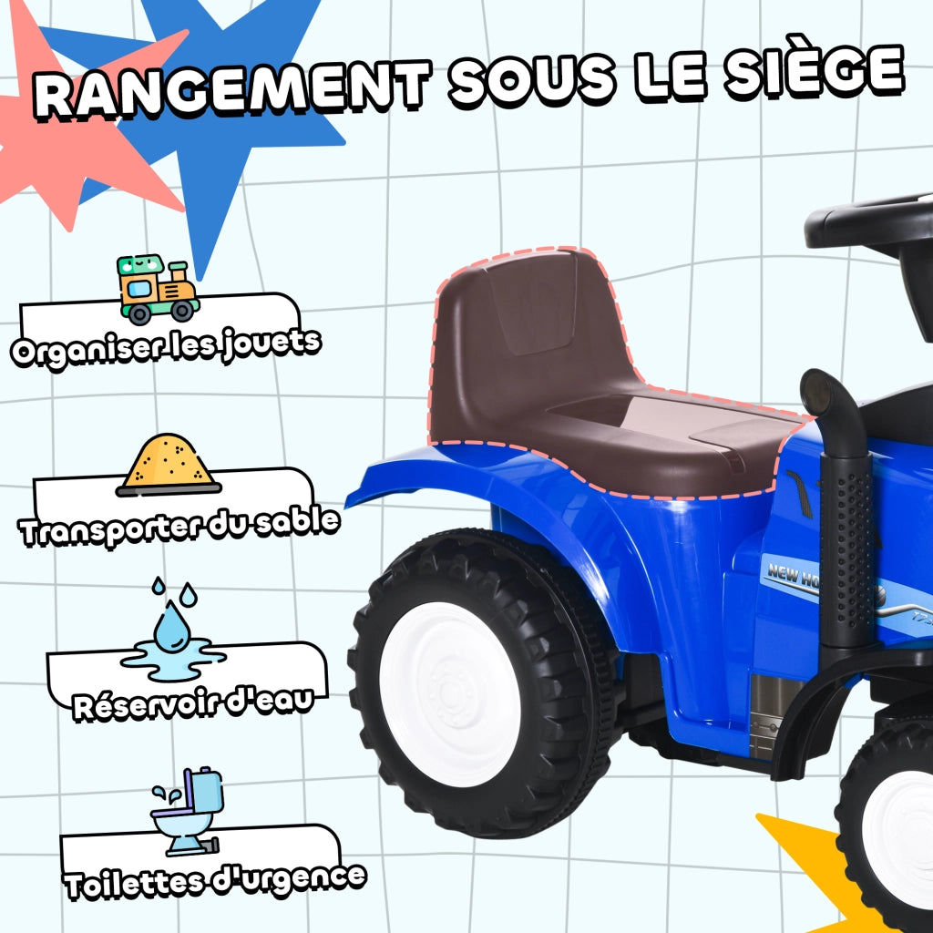 Trattore con Rimorchio e Attrezzi per Bambini ¨C zephmum ¨C Blu, LED, Klaxon