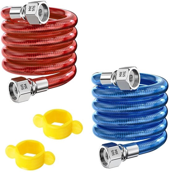 Connettori flessibili per tubi 60 cm - Femmina - Acciaio inossidabile 304 - Caldaia per acqua - Set a 2 pezzi - Alta qualità e isolamento - Tubo per acqua
