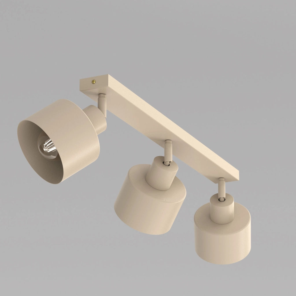 Lampada da soffitto Parkla 3 luci beige metallo E27