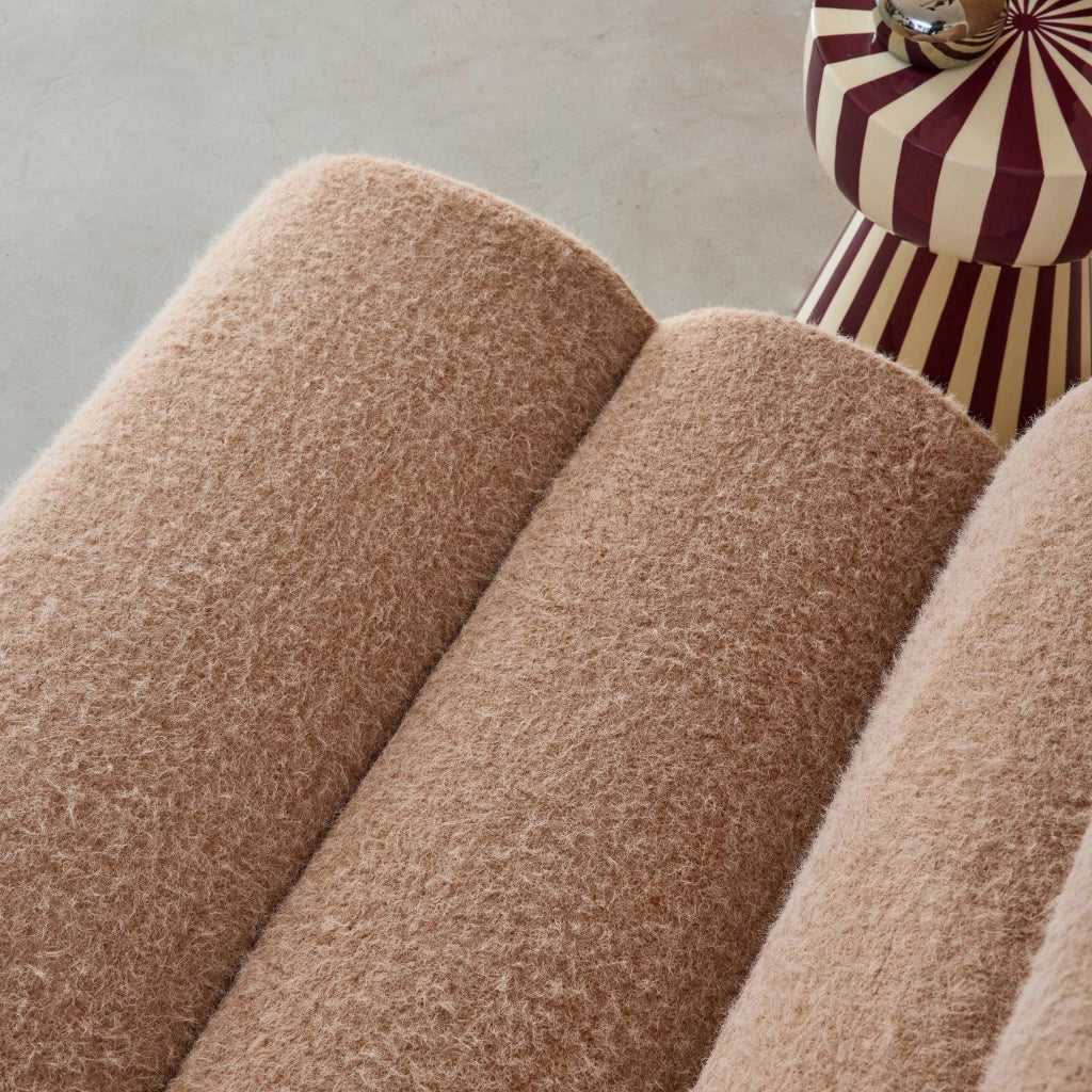 Poltrona effetto alpaca, 1 posto, beige