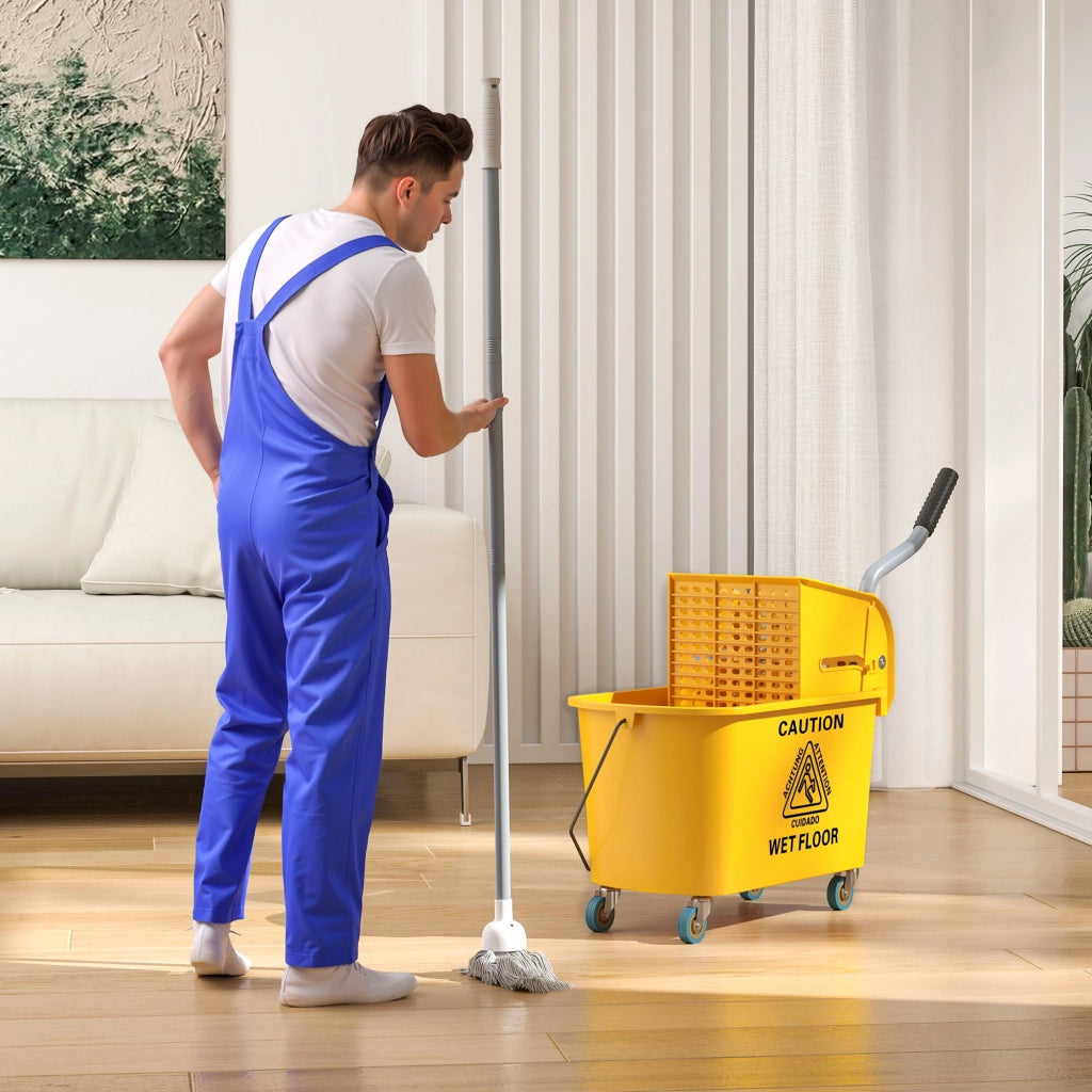 Secchio con scolapiatti e ruote ¨C Minimal ¨C Giallo 45x26.5x70 cm