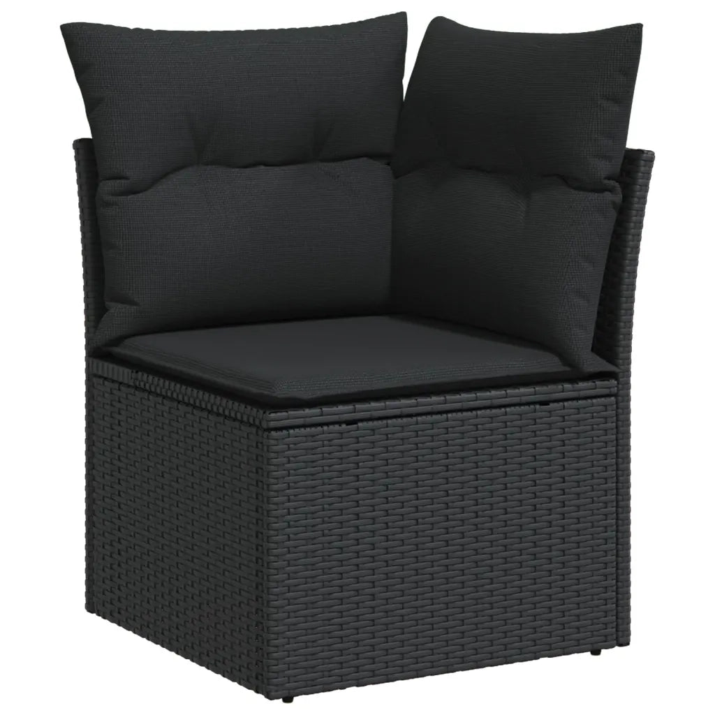 Set Divani da Giardino con Cuscini 8 pz Nero in Polyrattan 3226244