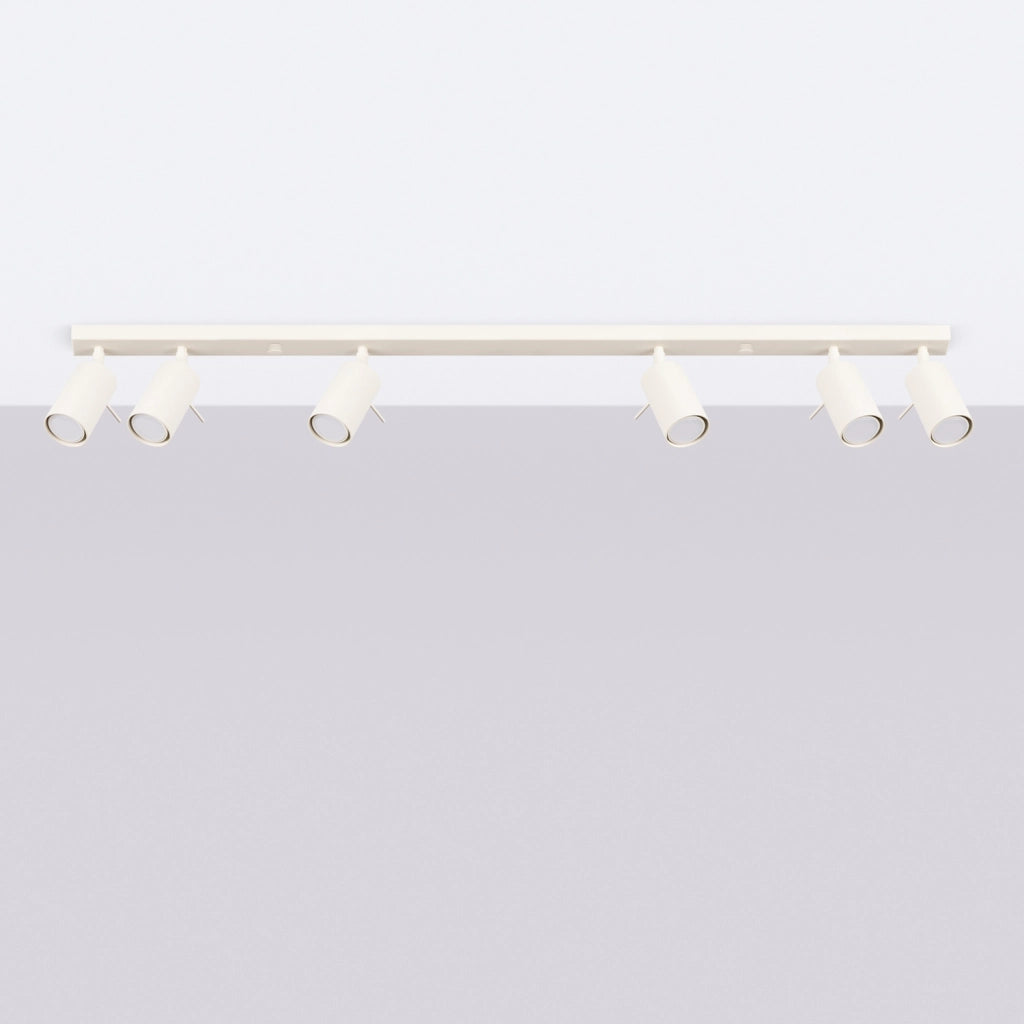 Lampada da soffitto moderna in acciaio a 6 luci Bittersweet Shimmer Ring Beige