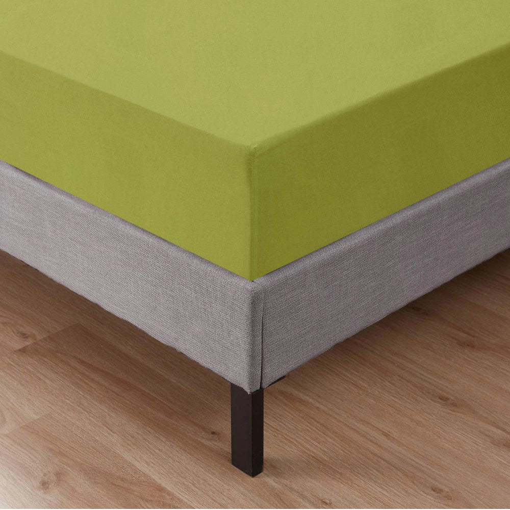 Lenzuolo Sotto Con Angoli Elastici 100% Puro Cotone  Verde - Una piazza e mezza