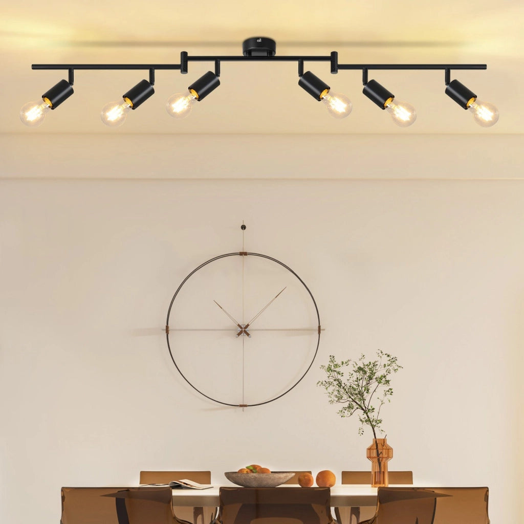 ZMH Faretto da soffitto neri E27 orientabili 350° vintage per camera letto