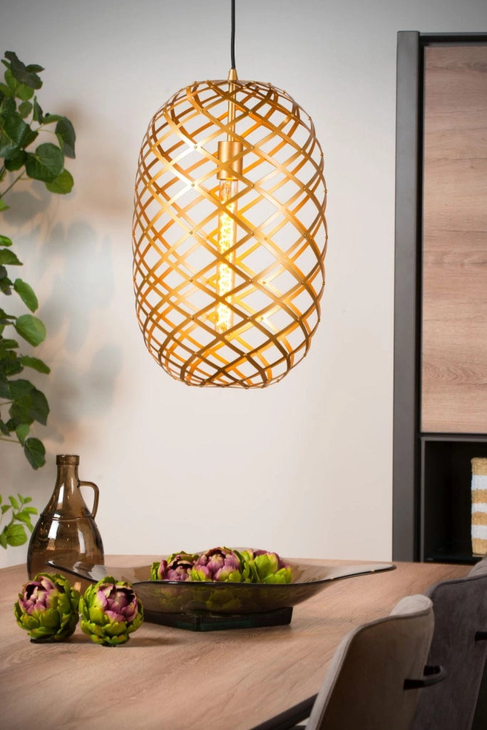 Lampada a sospensione Lucide Wolfram Ø32 ottone E27