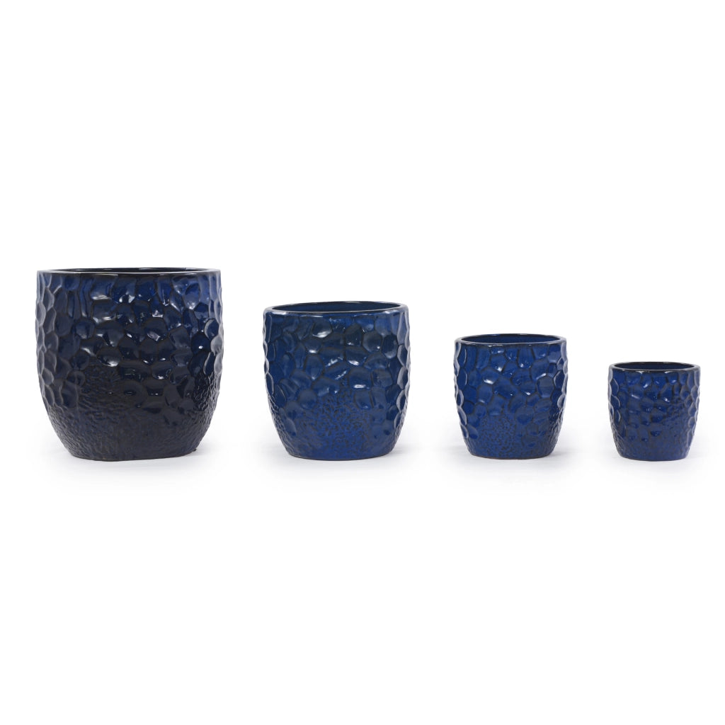 VASO DA FIORI Ø 38 cm in ceramica blu navy