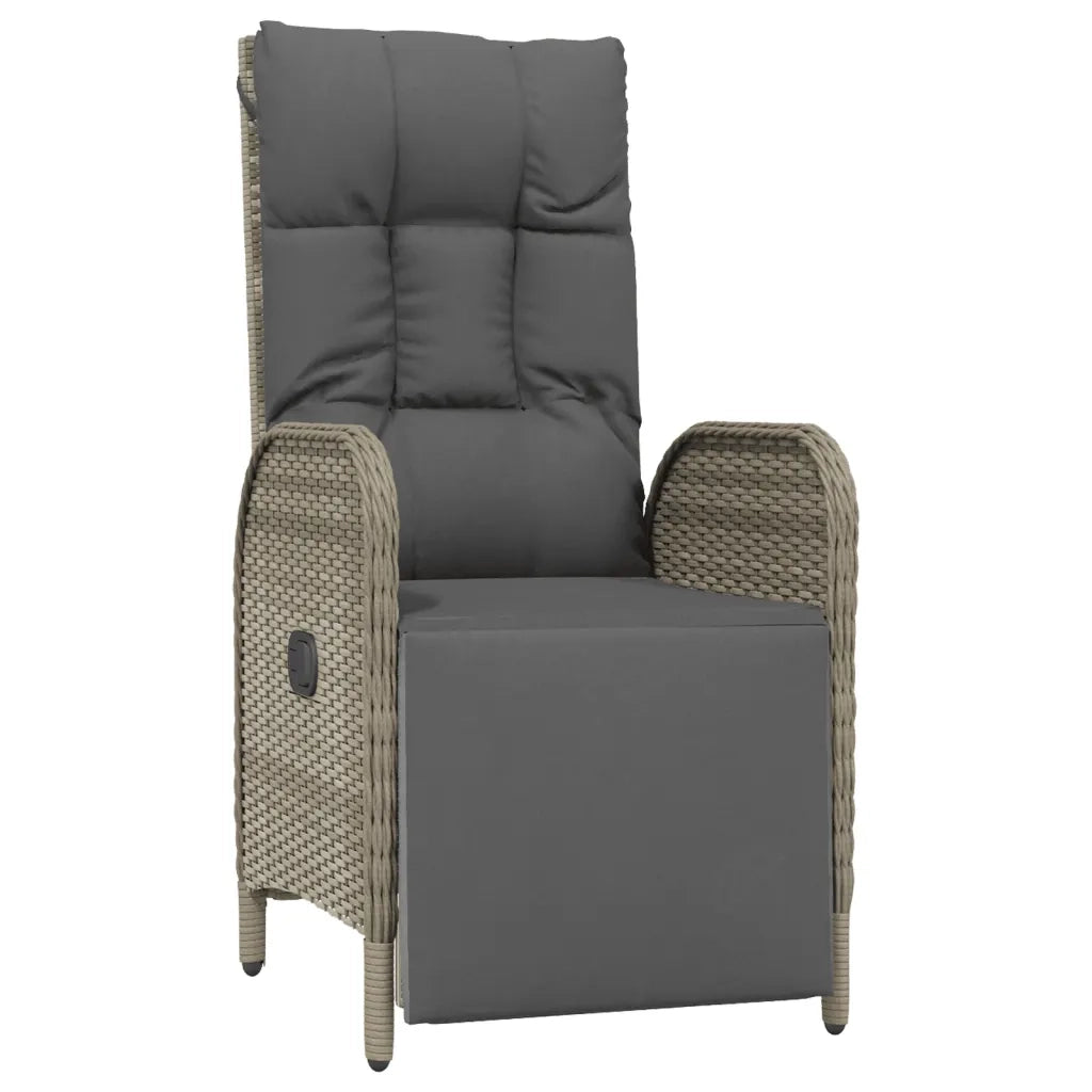 Set da Pranzo da Giardino 3 pz con Cuscini in Polyrattan Grigio 3185092