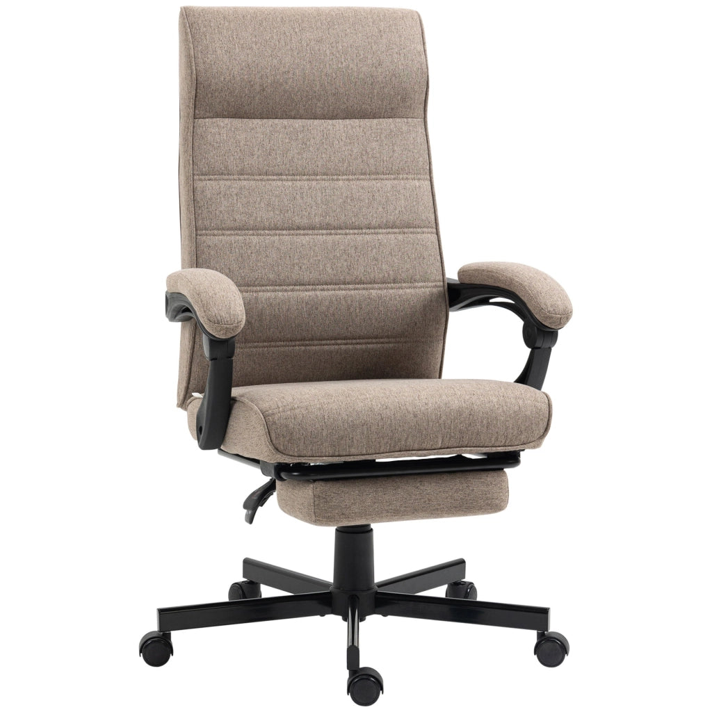 Sedia Poltrona da Ufficio Presidenziale 68x67x106-114 cm con Poggiapiedi Marrone